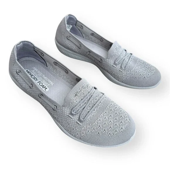 Skechers Newbury St Easily Adored Womens Slip-On Shoes Gray Size 9.5 Memory Foam - Picture 10 of 10